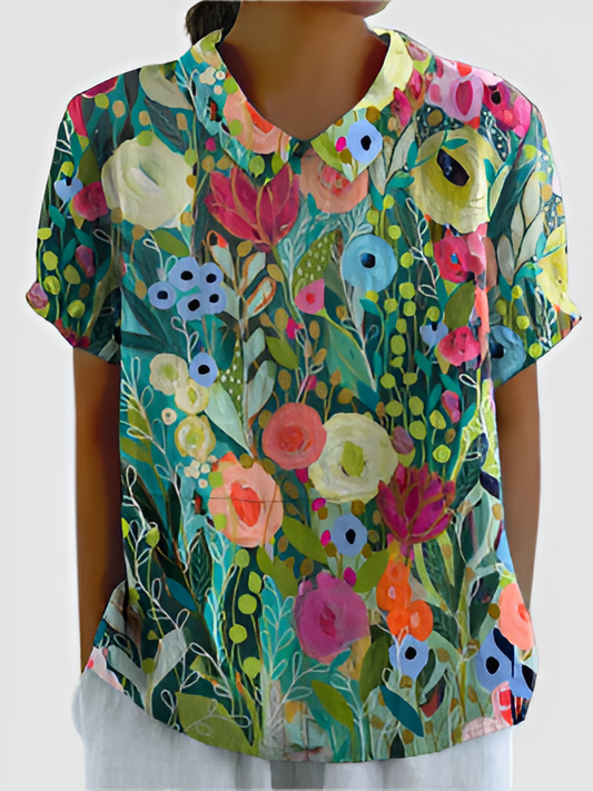 CATALINA | CAMISA FLORAL ACUARELA